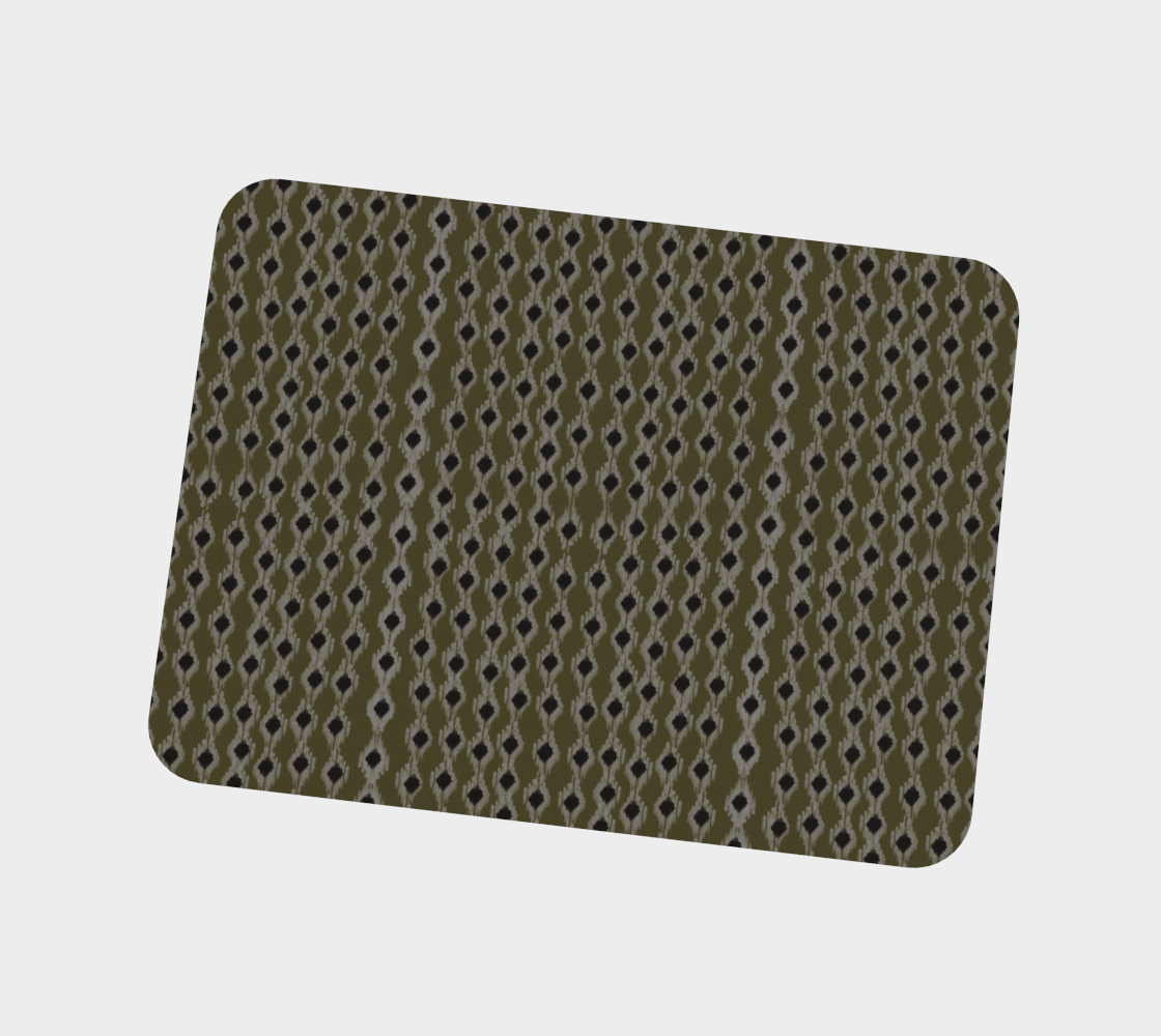 Olive Ikat Placemats, vegan leather