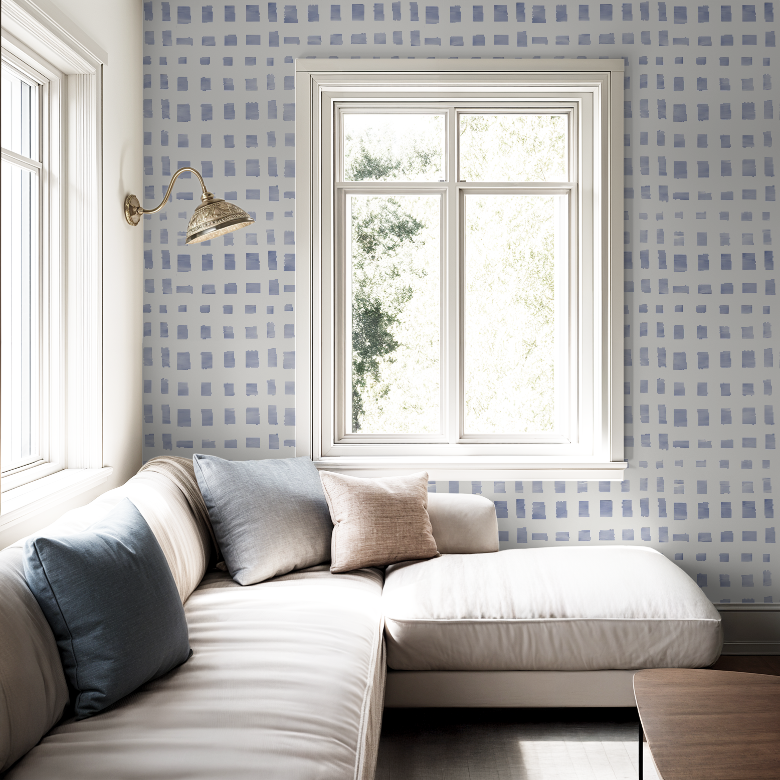 Tidal Grid in Blue, Wallpaper