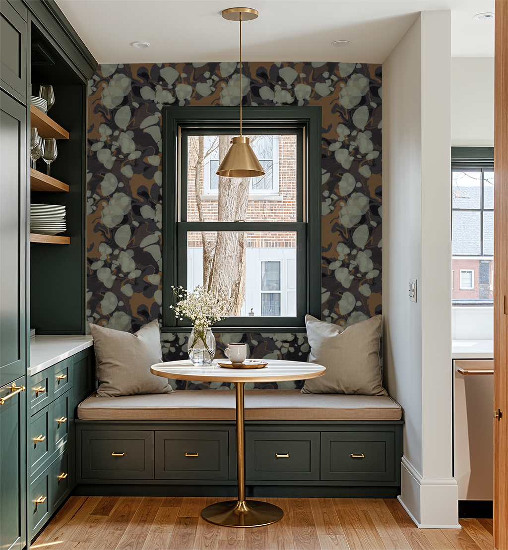 Marbled in Smoked Ochre, Wallpaper