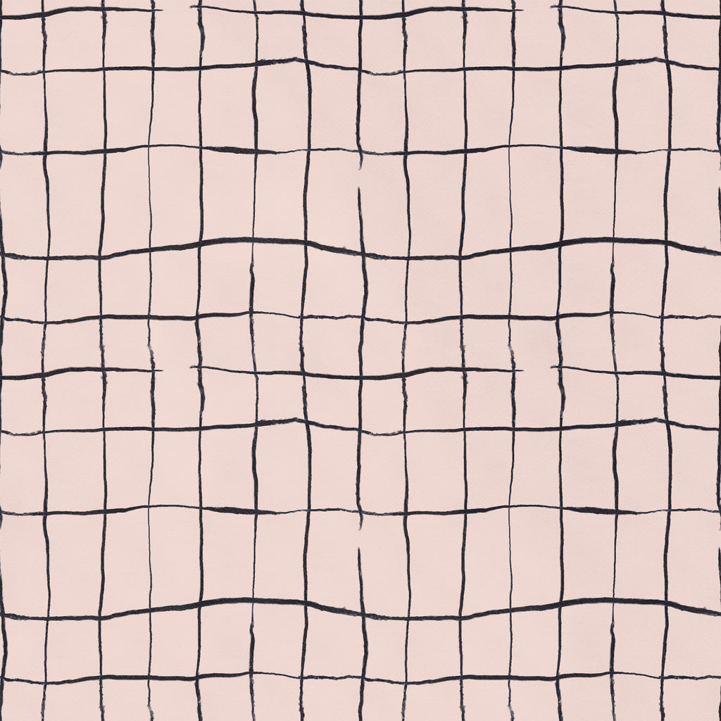 Broken Grid in blush and smoke, Wallpaper