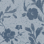 Washed florals in sky, wallpaper