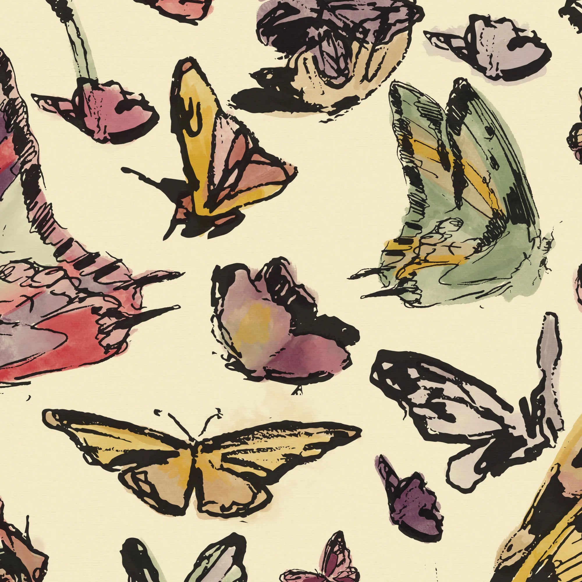 Cabinet Butterflies, Wallpaper