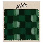 Quilted scratches in greens, fabic
