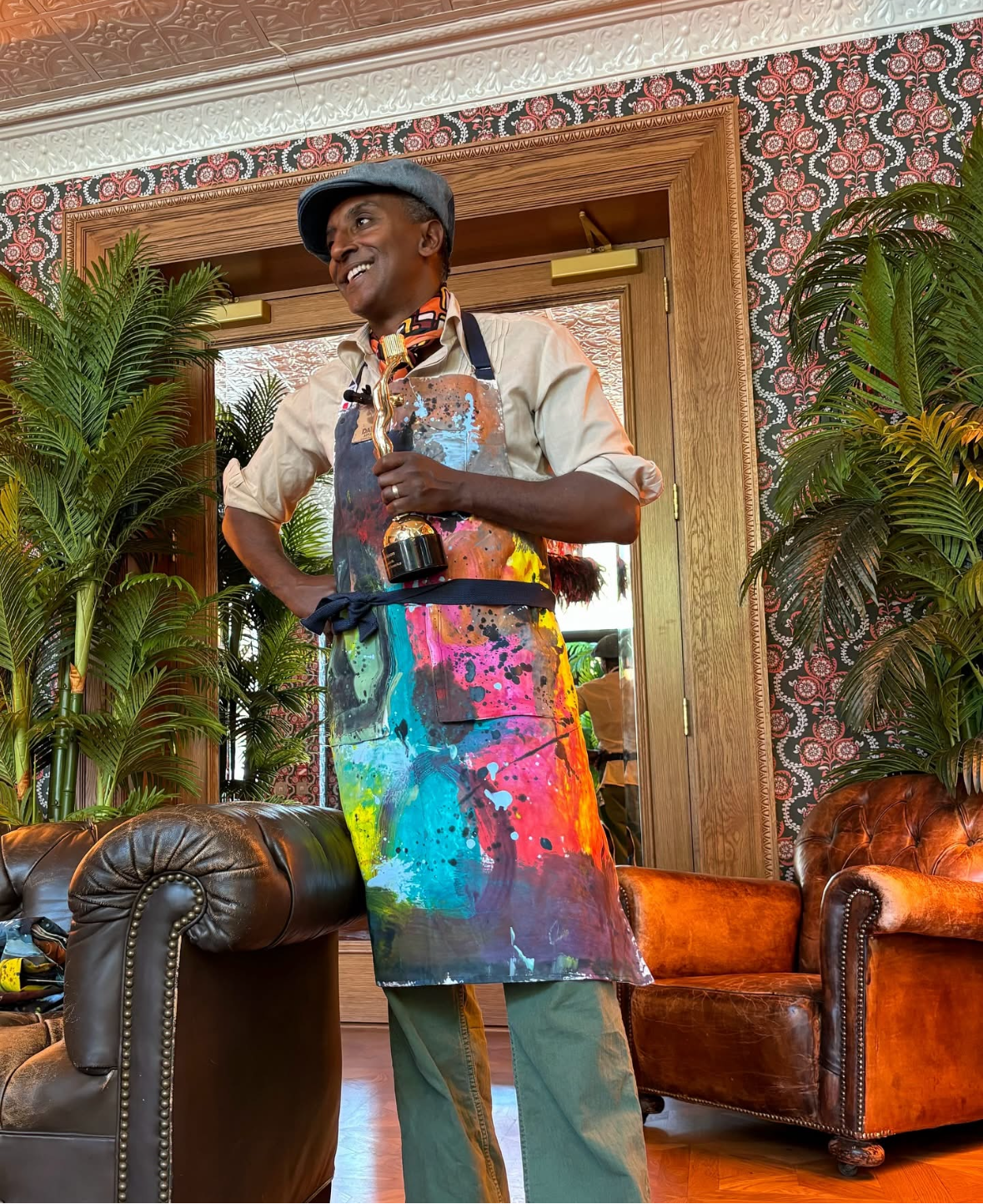 Selde wallpaper featured in Marcus Samuelsson's Red Rooster restuarant in Harlem NYC